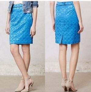 Anthropologie Maeve Sadie Blue Pencil Skirt